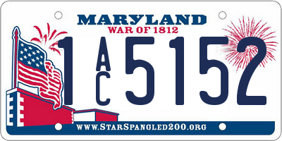 MD license plate 1AC5152