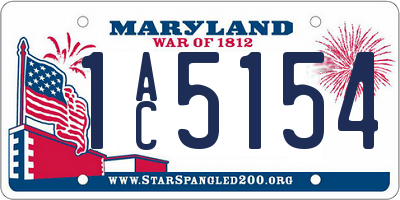 MD license plate 1AC5154