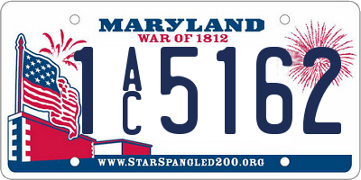 MD license plate 1AC5162