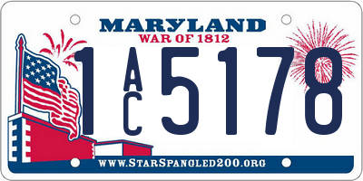 MD license plate 1AC5178