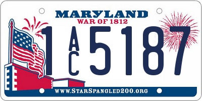 MD license plate 1AC5187