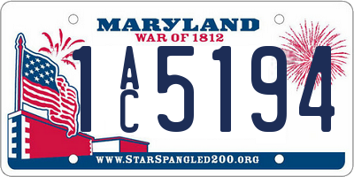 MD license plate 1AC5194