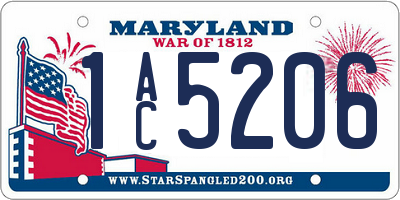 MD license plate 1AC5206