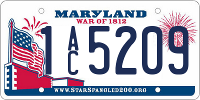 MD license plate 1AC5209
