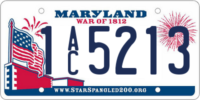 MD license plate 1AC5213