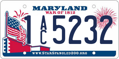 MD license plate 1AC5232