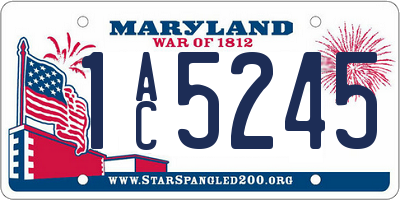 MD license plate 1AC5245
