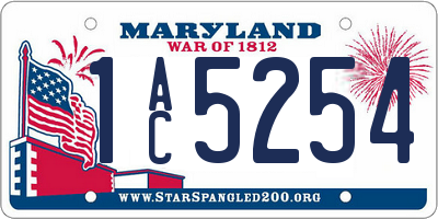 MD license plate 1AC5254