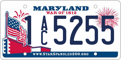 MD license plate 1AC5255