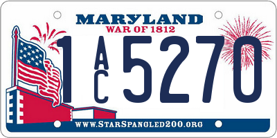 MD license plate 1AC5270