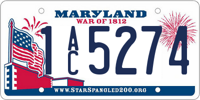 MD license plate 1AC5274