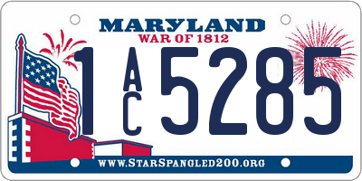 MD license plate 1AC5285