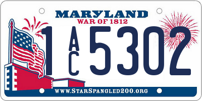 MD license plate 1AC5302