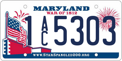 MD license plate 1AC5303