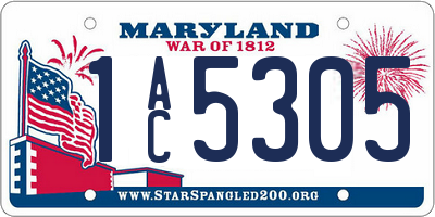 MD license plate 1AC5305