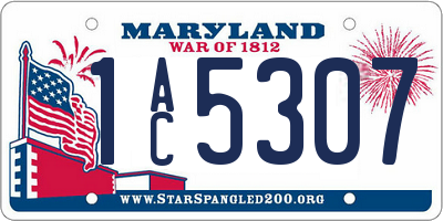 MD license plate 1AC5307