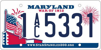 MD license plate 1AC5331