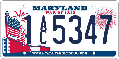 MD license plate 1AC5347