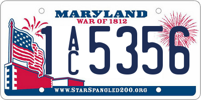 MD license plate 1AC5356