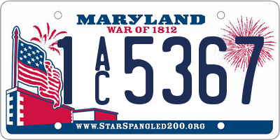 MD license plate 1AC5367