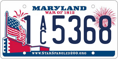 MD license plate 1AC5368