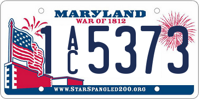 MD license plate 1AC5373