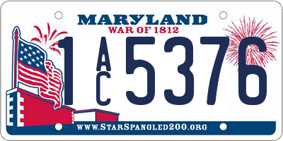 MD license plate 1AC5376