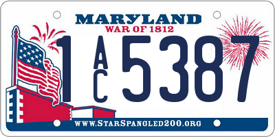 MD license plate 1AC5387