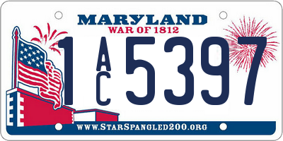 MD license plate 1AC5397