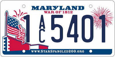 MD license plate 1AC5401