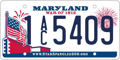 MD license plate 1AC5409