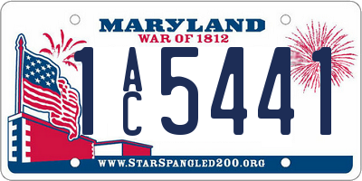MD license plate 1AC5441