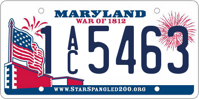 MD license plate 1AC5463