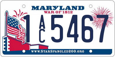 MD license plate 1AC5467