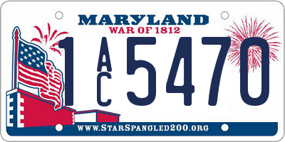 MD license plate 1AC5470