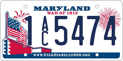 MD license plate 1AC5474
