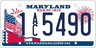MD license plate 1AC5490