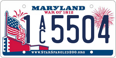 MD license plate 1AC5504