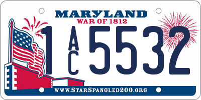 MD license plate 1AC5532