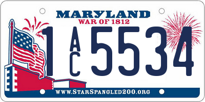 MD license plate 1AC5534