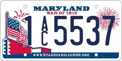 MD license plate 1AC5537