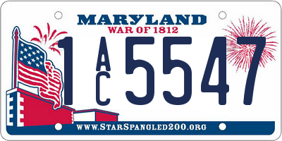 MD license plate 1AC5547