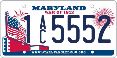 MD license plate 1AC5552
