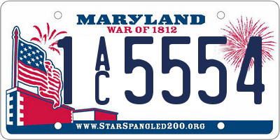 MD license plate 1AC5554