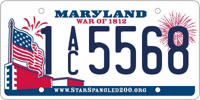 MD license plate 1AC5568