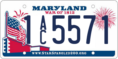 MD license plate 1AC5571