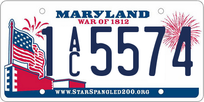 MD license plate 1AC5574