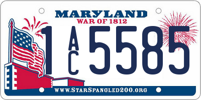 MD license plate 1AC5585