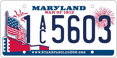 MD license plate 1AC5603