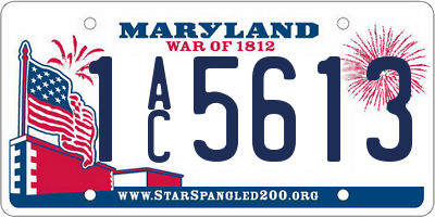 MD license plate 1AC5613